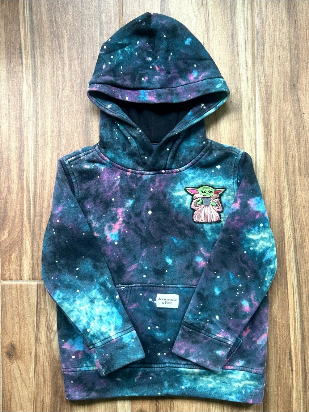 Abercrombie Kids Baby Yoda/Grogu Galaxy Hoodie Sweatshirt Size 5/6